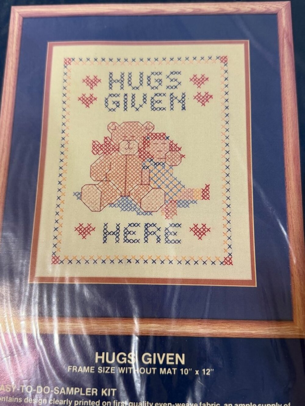 Needles N Hoops Stamped Cross Stitch Kit New Sealed Hugs Given Here